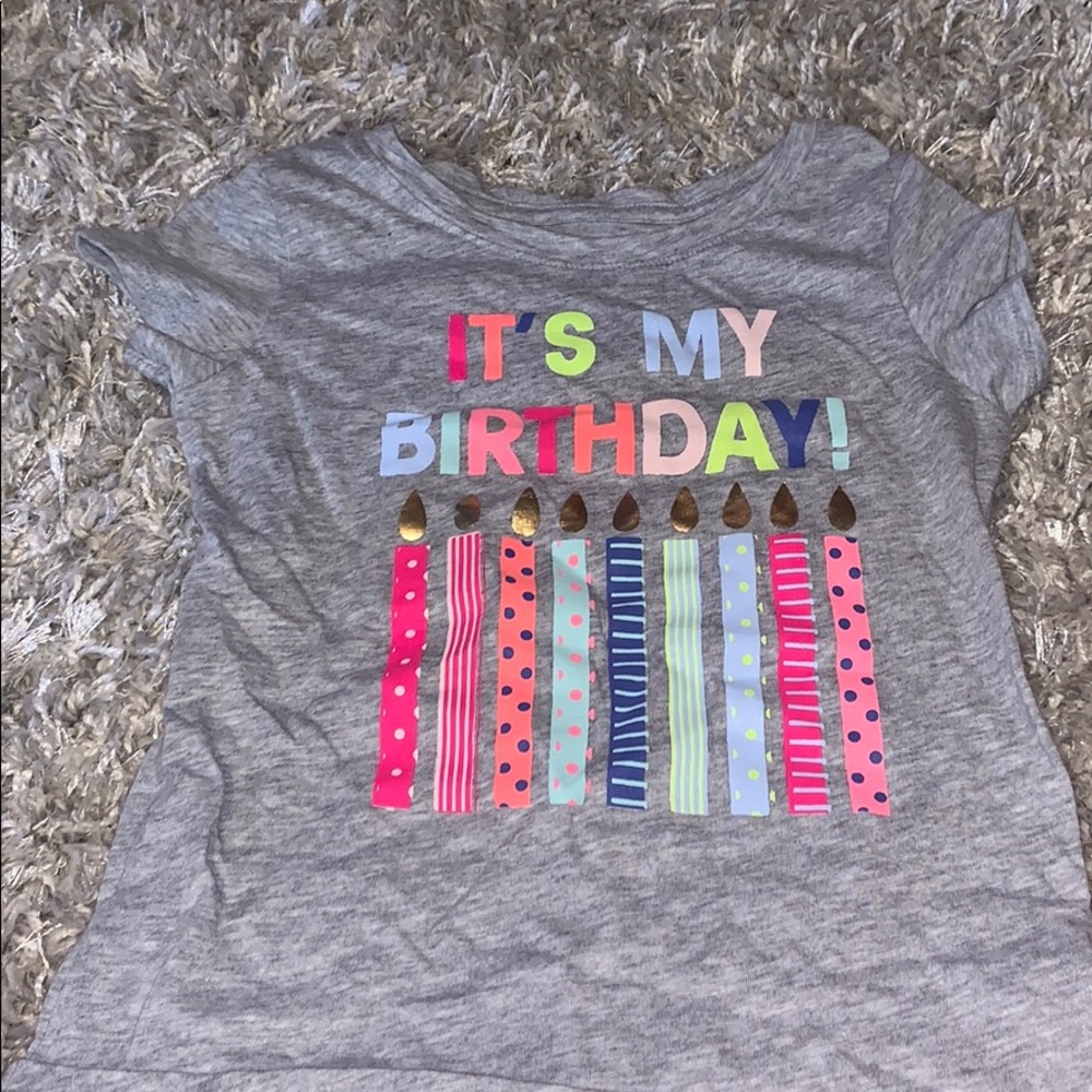 Girls Grey Birthday T-Shirt